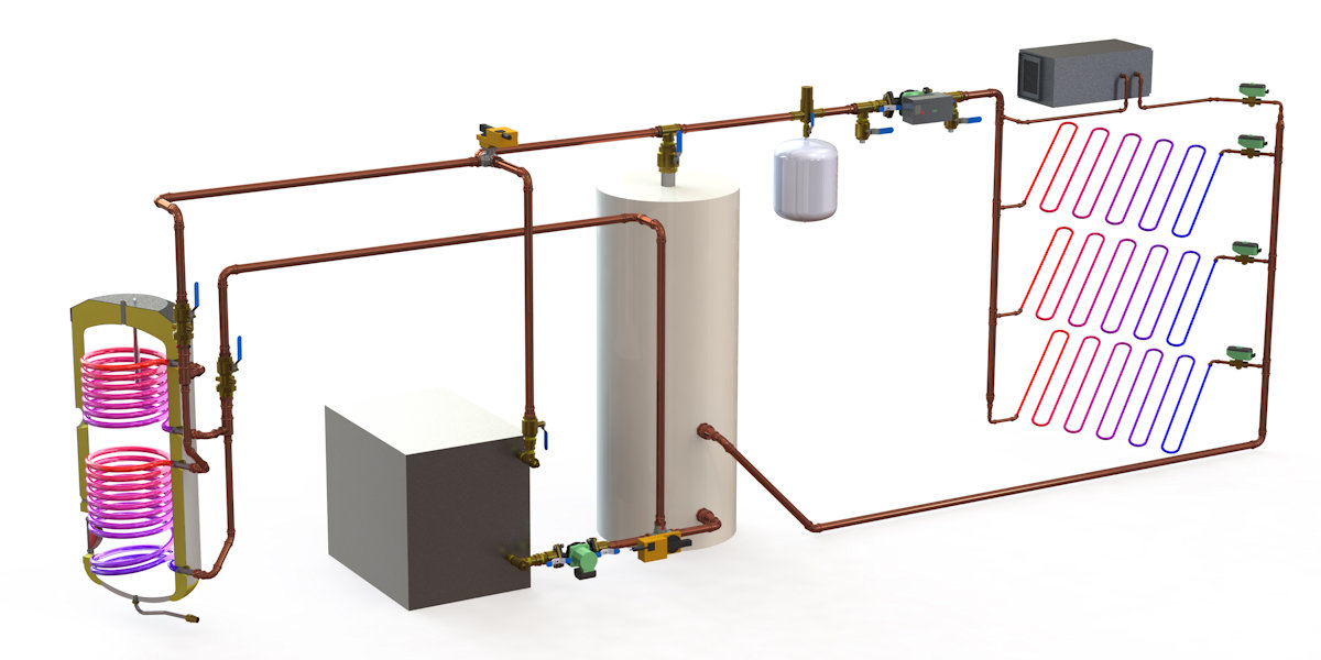 Basic with Domestic Hot Water Direct-to-Load Schematic